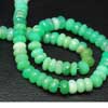 Natural Apple Green Chrysoprase Faceted Large Size Beads Strand The length of strand is 14 Inches and Size 9mm approx. Chrysoprase, chrysophrase or chrysoprasus is a gemstone variety of chalcedony (a cryptocrystalline form of silica) that contains small quantities of nickel. Called the stone of Venus, chrysoprase is the rarest and most valuable rich apple -green gemstone in the chalcedony family 